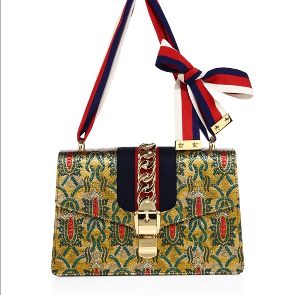 🚫⛔️SOLD⛔️🚫Gucci Sylvie Metallic Jacquard Web bag - Picture 3 of 8